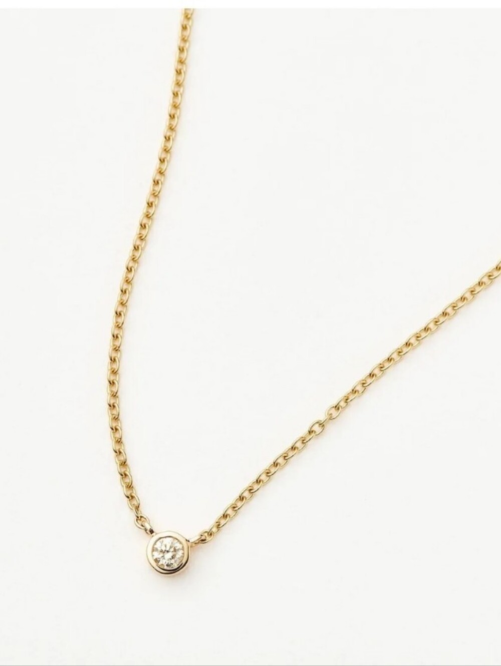 Missoma 14k Solid Yellow Gold Diamond Pendent Necklace 16"+2" New